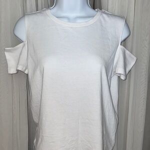 Hollister White Cut-Out T-Shirt Tank Top